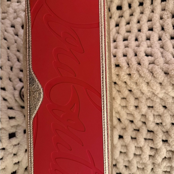 Christian Louboutin Metallic Silver Tote with Red Accents - Picture 2 of 4